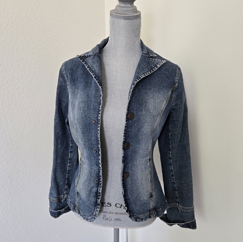Vintage Y2K Miss Sixty‎ Jean Blue Denim Fitted Jacket Size Medium - Picture 4 of 16
